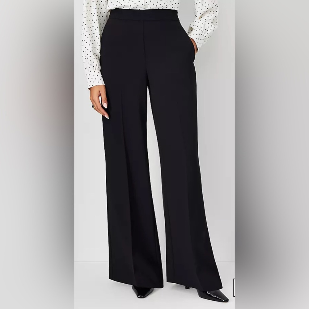 Ann Taylor Black Wide-Leg Dress Pants - Picture 2 of 7